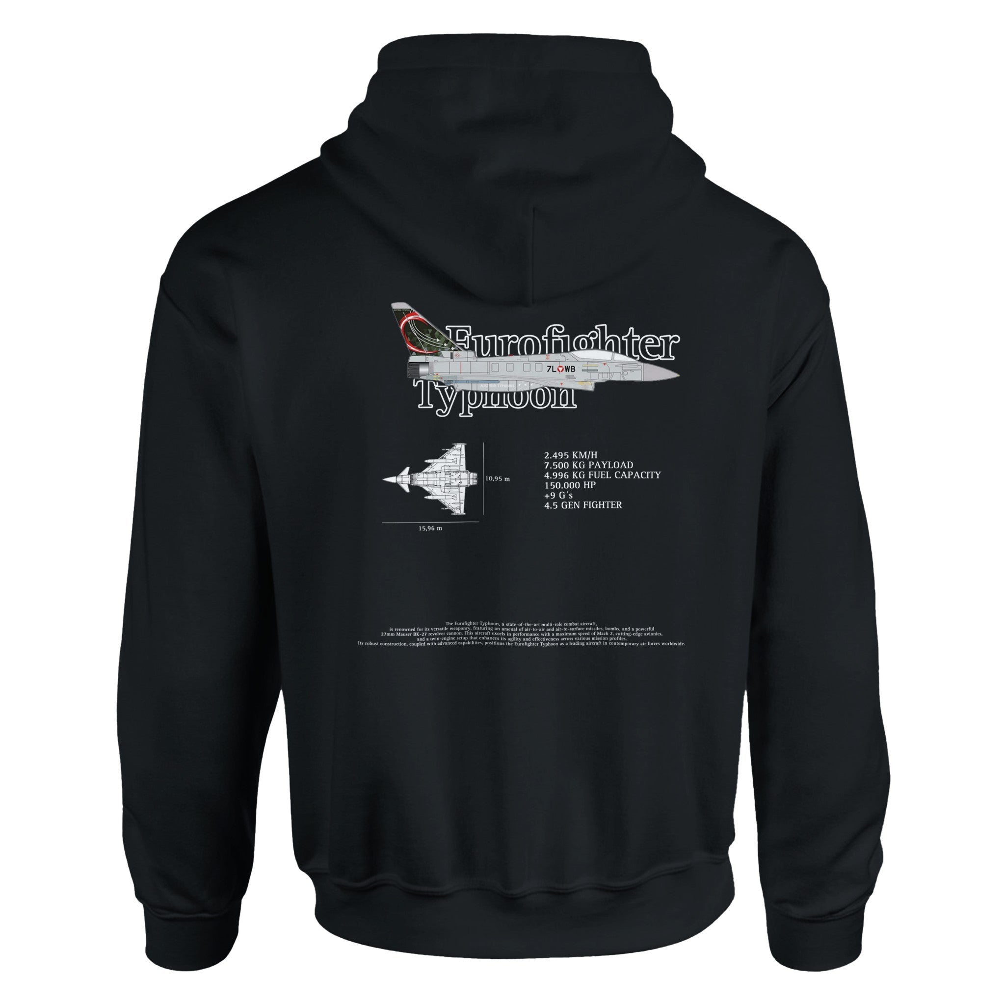 Sudadera Con Capucha Eurofighter Typhoon – Estampado De Avión Militar, Para Aficionados A La Aviación Y Veteranos